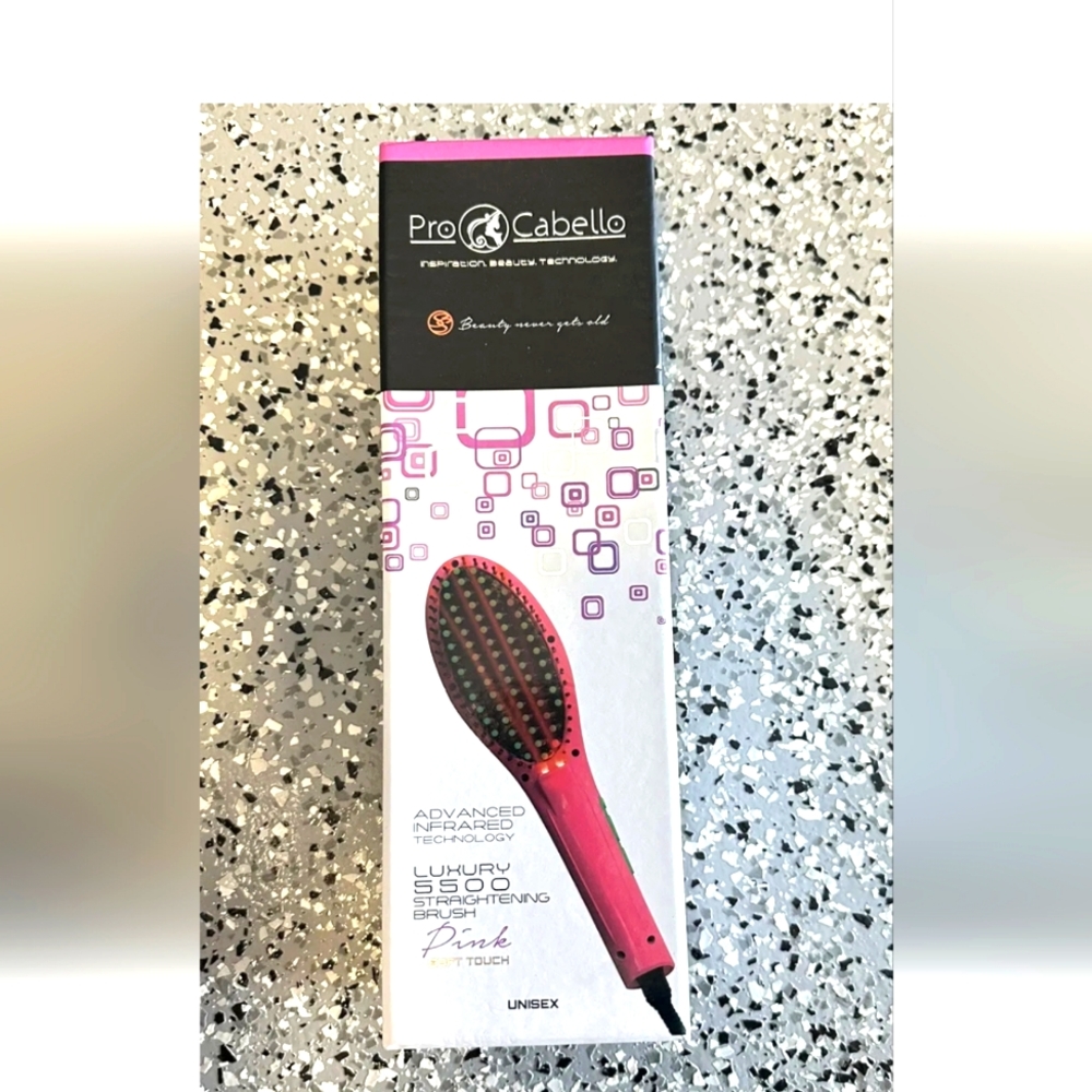 PRO CABELLO Luxury 5500 Straightening Iron Brush in Pink Used